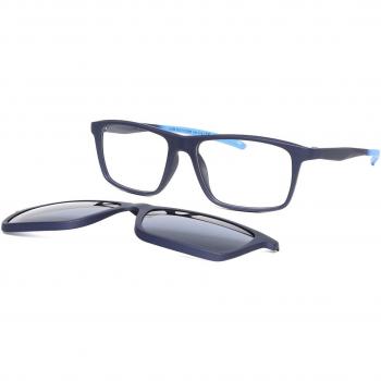 Cuadrado Clip-On Plástico Azules Armazones y Lentes Recetadas para Hombre - Gafas Anti-Azules - SmartBuy Collection