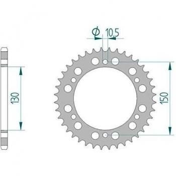 Couronne 13604-49 Aluminium #520 pour Yamaha FZ8 N,NA/S,SA Fazer