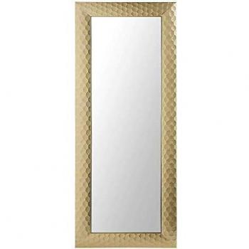 Espejo de pared rectangular Antibes con marco sintético dorado 50 x 130 cm