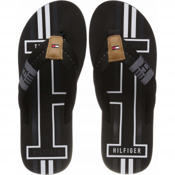 Tommy Hilfiger Badge Textile Beach Sandal, Chanclas para Hombre, Negro