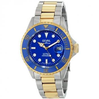 Gevril Men's Wall Street Swiss Automatic Bracelet Watch - Silver & Gold Stainless Steel, 43MM