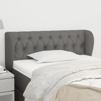 Cabecero de tela gris oscuro 103x23x78/88 cm