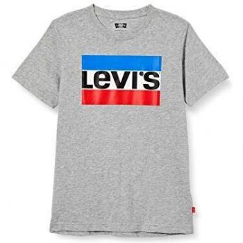 Levi's Kids Sportswear Logo Graphic Tee para Niños, Color Gris
