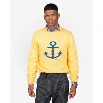Jersey de hombre color amarillo cuello redondo
