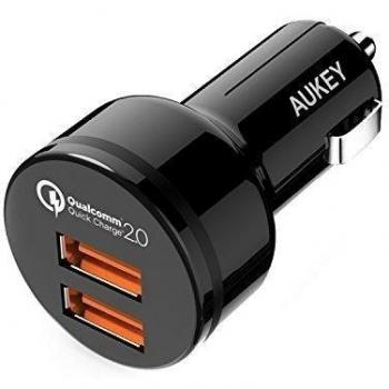 Aukey CC-T6-AYES - Cargador de coche, color negro