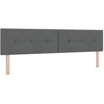 Cabezal LED Acolchado con Botones Gris Oscuro 100 cm de Tela