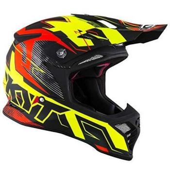 Casco de Motocross KYT Skyhawk Digger - Amarillo Naranja - Talla M