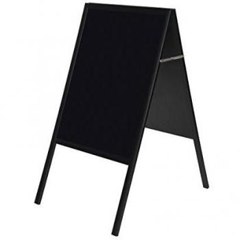 Pizarrón de Tiza Bi-Office con Marco Negro, Doble Cara, 90x60 cm