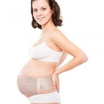 AZMED Faja Banda de Embarazo, Vendaje Transpirable, Soporte para la espalda, Talla Unica, Beige