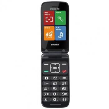 Teléfono Celular Brondi Strike 4G Dual SIM 2.8 Gris Oscuro con Bluetooth y Flip Activo