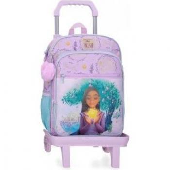 Mochila escolar con carro Disney Watch Us Shine 38 cm rosa para niña, Casual, Poliéster, moda infantil 2024