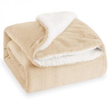 Don Descanso Manta para Sofá Grande (150x200cm) Suave, Cálida, Lavable a 30º, Resistente a Arrugas, Ideal para Cama 90/105 o Sofá Beige