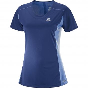 Salomon Agile Camiseta de Manga Corta, Mujer, Azul