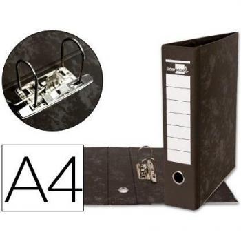 Archivador de palanca liderpapel a4 carton forrado sin rado lomo 80mm negro compresor metalico
