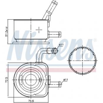 Radiador de aceite NISSENS 91230 con características de enfriador de aceite, diseñado para optimizar la temperatura del motor y mejorar su rendimiento