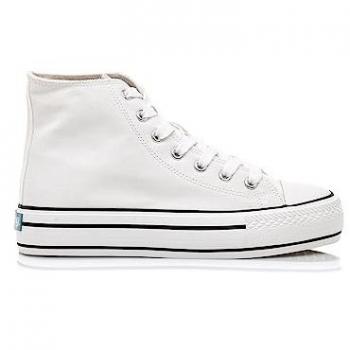 Bota Deportiva Canvas Mustang 60172 Blanca para Mujer con Cierre de Cordones