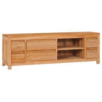 Mueble para TV de madera maciza de teca y acacia 120x30x40 cm