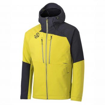 Chaqueta de hombre Ternua Lokkta Softshell con capucha en amarillo intenso y negro