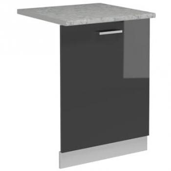 Tapa de Lavavajillas R-Line, Antracita Alto Brillo, 60 cm, Efecto Mármol
