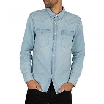 Levi's de los Hombres Camisa Occidental de Barstow, Azul, L