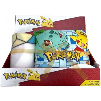 SET MANTA POLAR CON COJÍN POKÉMON