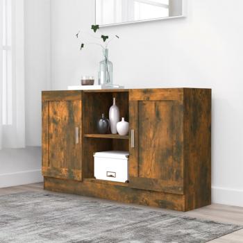 Aparador de madera multicapa color roble ahumado 120x30,5x70 cm