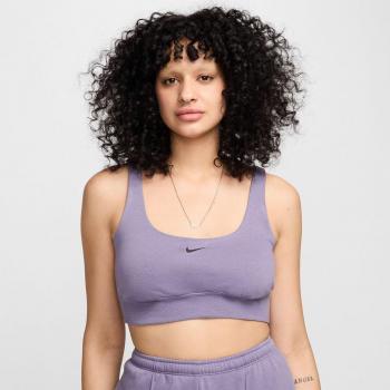 Nike Women's Chill Terry Cropped Sports Bra - Purple, Size S