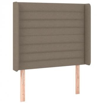 Cabecero con LED de tela gris taupe 93x16x118/128 cm