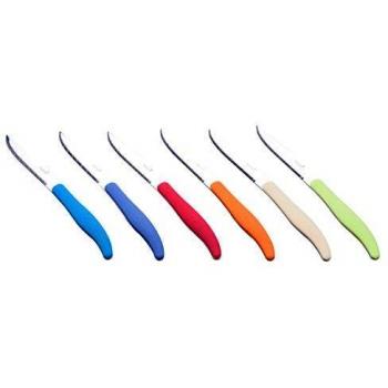 LAGUIOLE - Caja de 6 cuchillos de mesa - acero inoxidable, spray de goma ABS - Multicolor