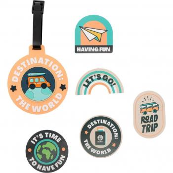 Set de identificador de maleta y pegatinas Destination the World