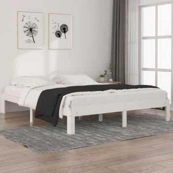 Cama de madera maciza de pino blanco 160x200 cm