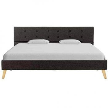vidaXL Estructura de Cama Tela Somier Mobiliario de Hogar Casa Clásica Práctica Cómoda Moderna Robusta y Duradera Sin Colchón Gris Topo 160x200cm