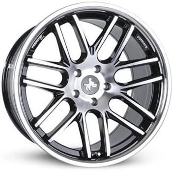 Llantas KESKIN KT14 CONCAVE 11x20 ET30 5x120 NB72.6 Negro Pulido Frontal Biselado de Acero