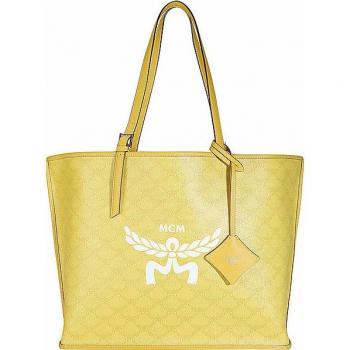 MCM Medium Yellow Himmel Lauretos Shopper Bag for Women