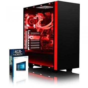 VIBOX Voxel GM560-164 - 3,6GHz Intel i5 Quad Core CPU, GTX 1060 GPU, Extremo, Ordenador de sobremesa Gaming con enfriador por agua paquete con juegos 2, con unidad central, Windows 10, Iluminaciàn interna rojo