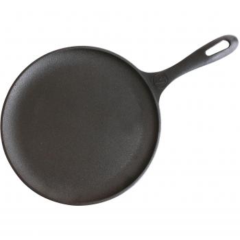 Plancha de Cocina Inducción Comal de Hierro Fundido Curado para Pizza y Tortillas 26,6cm, Fuego, Barbacoa, Horno, Vitrocerámica y Gas - Victoria - Antiadherente