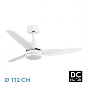Ventilador DC Jarama 20W Blanco con Control Remoto, 6 Velocidades y Función de Memoria de Color