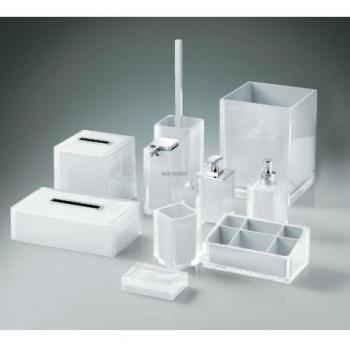 Gedy RA020200000 Porta Pañuelos Cuadrado, Blanco, 14.5x14.5x15 cm