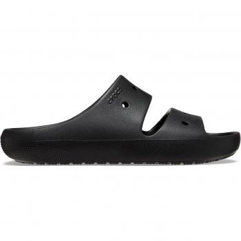 Crocs - Sandalias unisex Classic Sandal v2 U Crocs, color negro, diseño clásico, material ligero y cómodo, suela antideslizante, fácil de limpiar y secar rápidamente