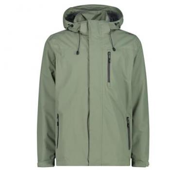 CMP Men's Green Rain Jacket with Zip Hood and Ventilation Size 56