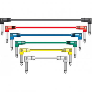 6-Pack 0.15m Right Angle Mono Jack Patch Cables in Colors