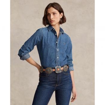 Ralph Lauren Women's Long Sleeve Cotton Denim Shirt - Size 2XS, Blue