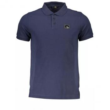 Cavalli Class Blue Cotton Polo Shirt - L