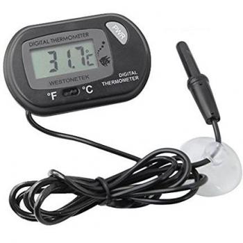 Termómetro Digital LCD con ventosa para sonda Cable Pez Depósito Agua Acuario Supply, color negro