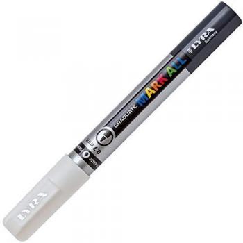 Rotulador Permanente Lyra Graduate Mark All 0.7mm - Color Blanco - Base de Agua - Alta Calidad para Oficinas y Escuelas