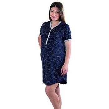 Camisa Clínica Premamá Verano en Algodón, Abierta Frontal para Lactancia, Pre-Post Parto