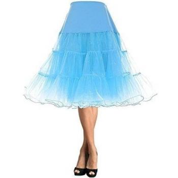 DaisyFormals Women's 50s Vintage Rockabilly Petticoat Skirt Tutu Net Underskirt- Sky Blue,LXL