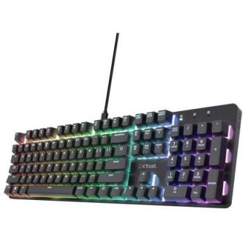Teclado Gaming Trust GXT 871 Zora Mecánico RGB USB QWERTY US Inalámbrico Negro