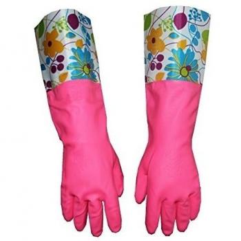 Profesional guantes de limpieza lavandería para lavar platos Guantes Impermeable sintética guantes de hogar, Flowers-03, 41L x 17W