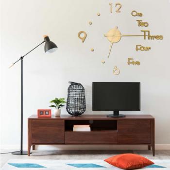 Reloj de pared 3D moderno dorado XXL 100 cm Día y Noche